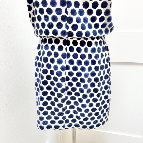 GAP Navy Polka Dot Drop Waist Drawstring Cotton Dress - Picture 7 of 10